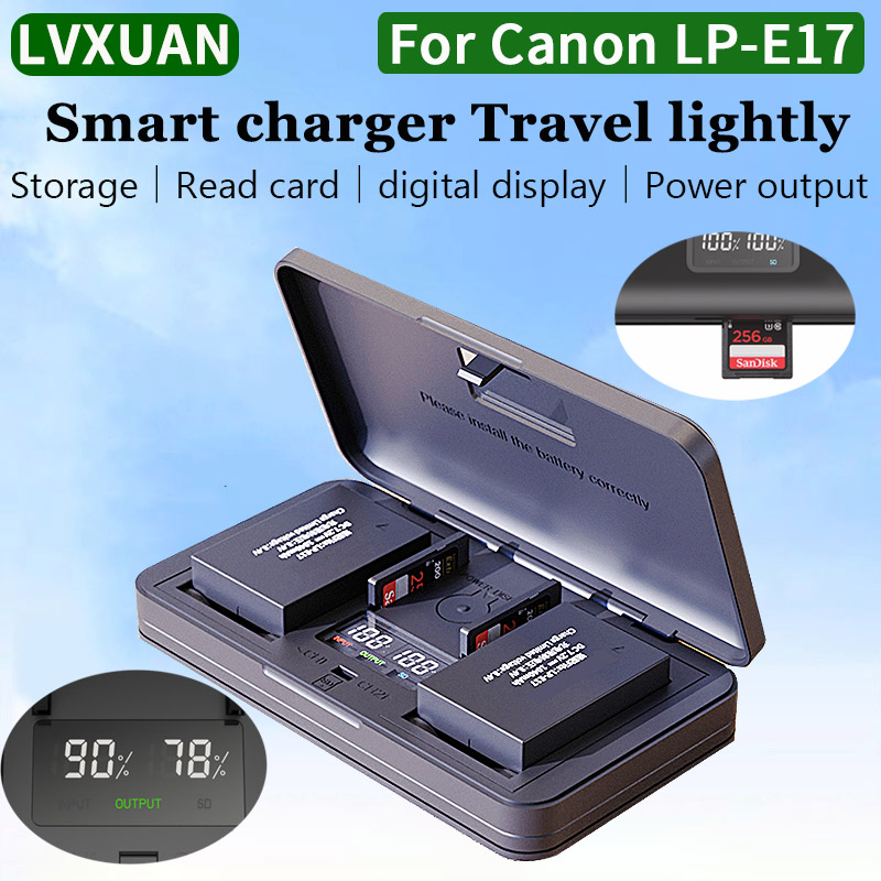 Canon Camera Eos R8 - شاحن بطارية LVXUAN LP-E17، لكاميرات Canon